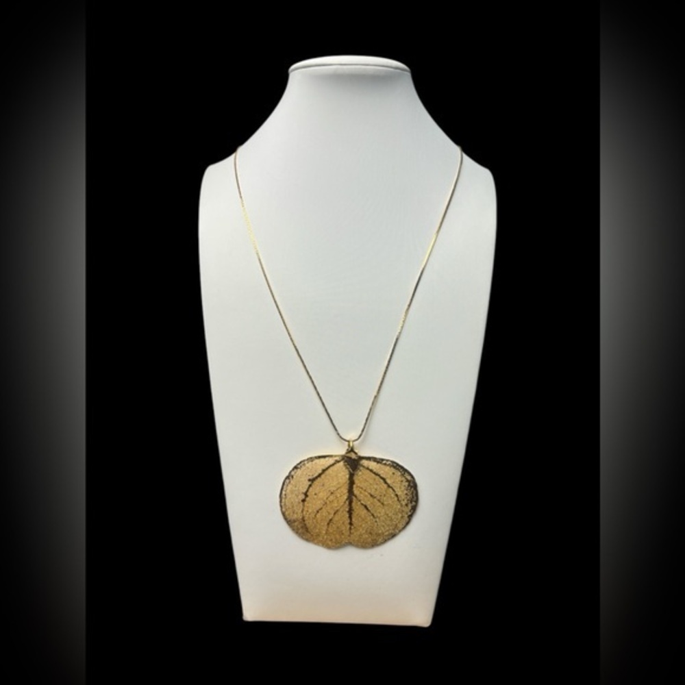 Charms of Aspen 24 kt. Gold Plate Dipped Necklace 23" and Pierced Earring‎ Set